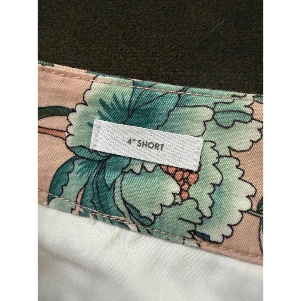 Loft Womens Peach Teal Floral 4 Inch Cotton Shorts Size 14 100% cotton - Picture 4 of 5